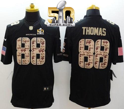 Nike Broncos #88 Demaryius Thomas Black Super Bowl 50 Men's Stitched NFL Limited Salute to Service Jersey
